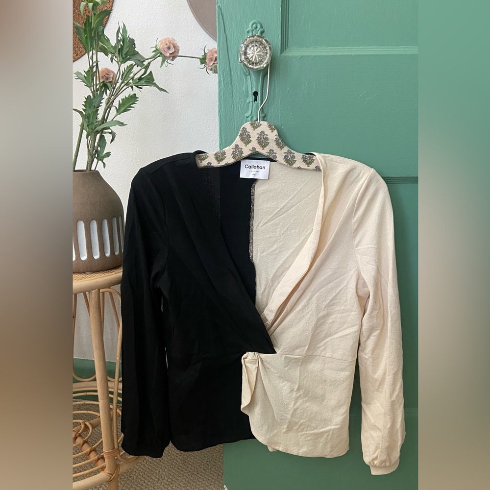 Callahan Elegant Black and Cream Knit Top